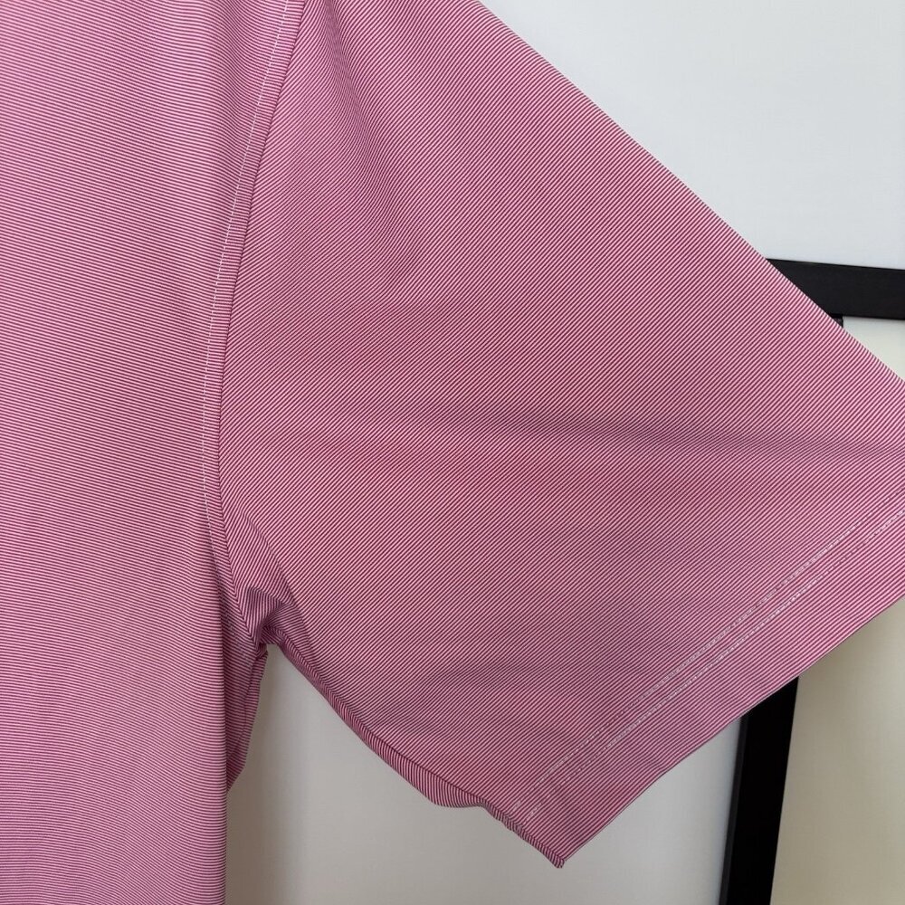 Footjoy Polo Shirt Mens Medium The Diplomat Pink Golf Performance Stretch - Picture 3 of 15
